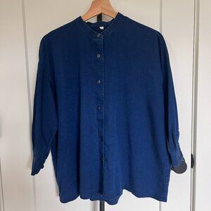Muji Blue Cotton Blouse
